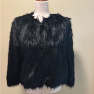 Joie Black Faux Fur Jacket